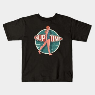 Standup Paddle Board Retro Vintage Gift Kids T-Shirt